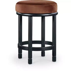 Meridian Furniture,Monette Cognac Velvet Counter Stool
