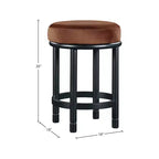 Sgabello da bancone Monette in velluto color cognac