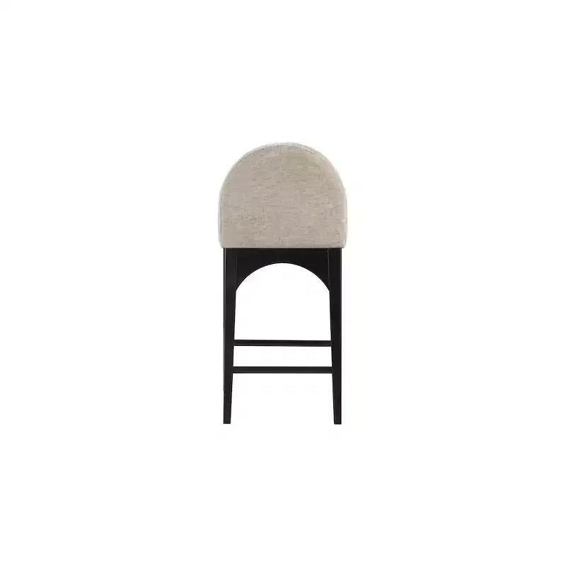 Sgabello in ciniglia beige Waldorf