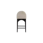 Sgabello in ciniglia beige Waldorf