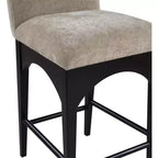 Sgabello in ciniglia beige Waldorf