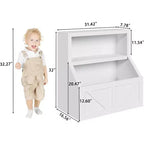 Libreria per bambini, Organizer portaoggetti in legno per giocattoli, Scaffali per libri per bambini adatti per sala giochi, cameretta, camera da letto, scuola materna