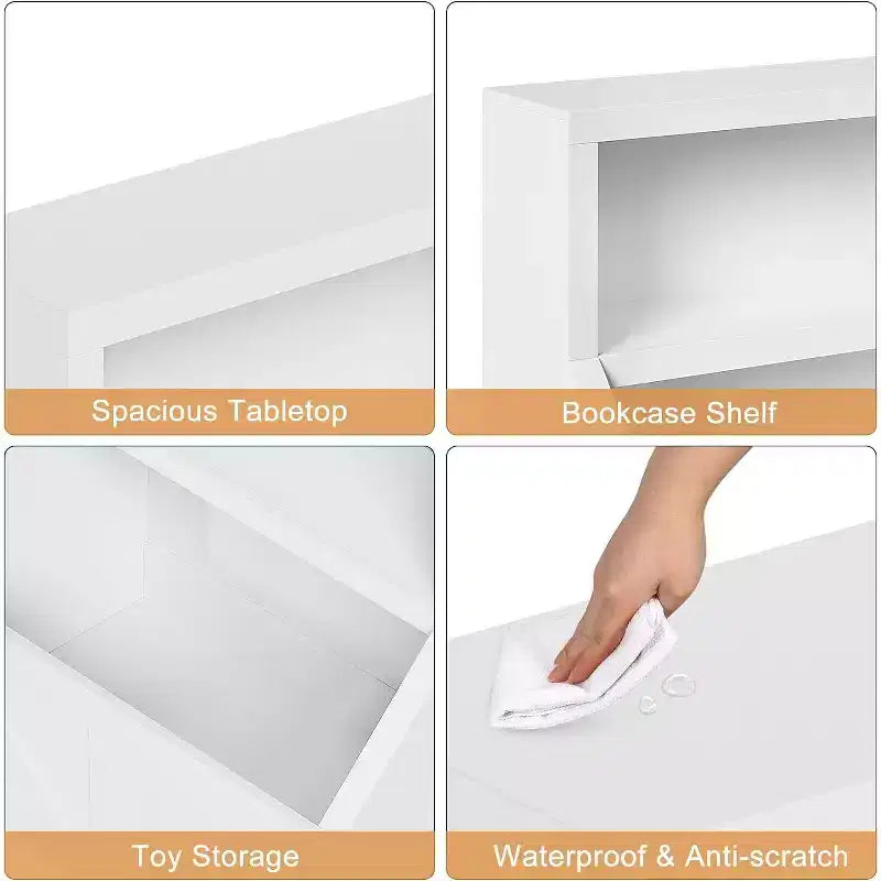 Libreria per bambini, Organizer portaoggetti in legno per giocattoli, Scaffali per libri per bambini adatti per sala giochi, cameretta, camera da letto, scuola materna