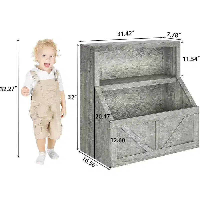 Libreria per bambini, Organizer portaoggetti in legno per giocattoli, Scaffali per libri per bambini adatti per sala giochi, cameretta, camera da letto, scuola materna