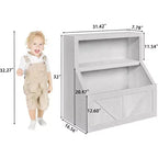 Libreria per bambini, Organizer portaoggetti in legno per giocattoli, Scaffali per libri per bambini adatti per sala giochi, cameretta, camera da letto, scuola materna