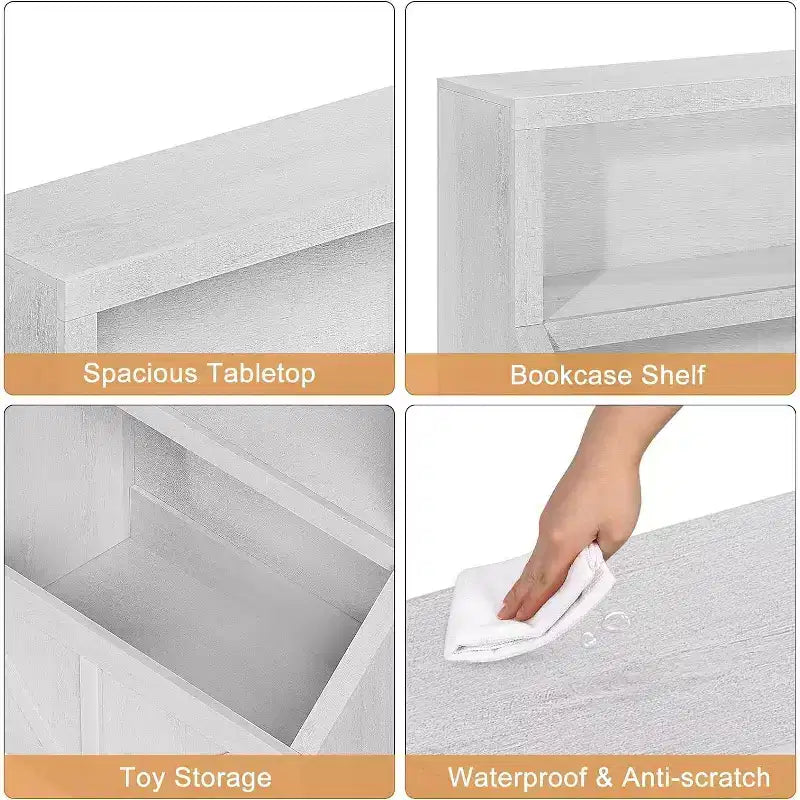 Libreria per bambini, Organizer portaoggetti in legno per giocattoli, Scaffali per libri per bambini adatti per sala giochi, cameretta, camera da letto, scuola materna