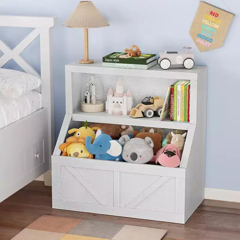 Libreria per bambini, Organizer portaoggetti in legno per giocattoli, Scaffali per libri per bambini adatti per sala giochi, cameretta, camera da letto, scuola materna