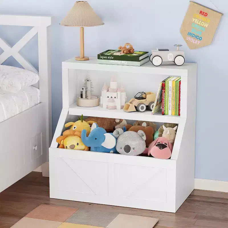 Libreria per bambini, Organizer portaoggetti in legno per giocattoli, Scaffali per libri per bambini adatti per sala giochi, cameretta, camera da letto, scuola materna