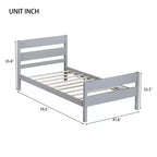 Letto singolo con testiera grigio
