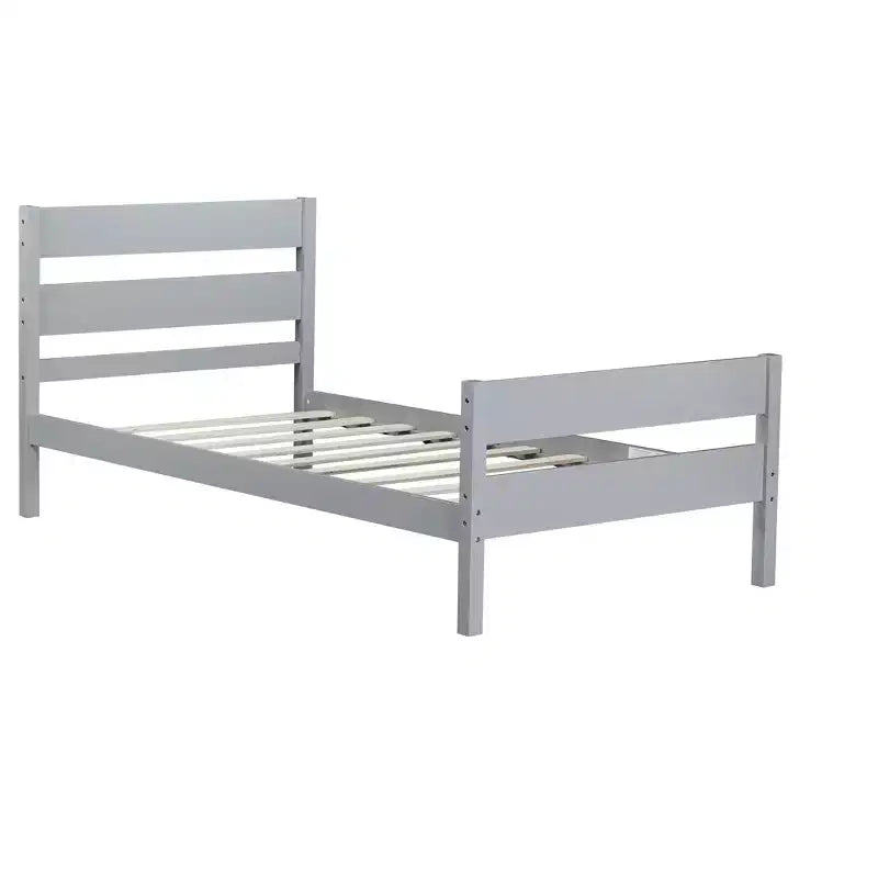 Letto singolo con testiera grigio