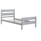 Letto singolo con testiera grigio
