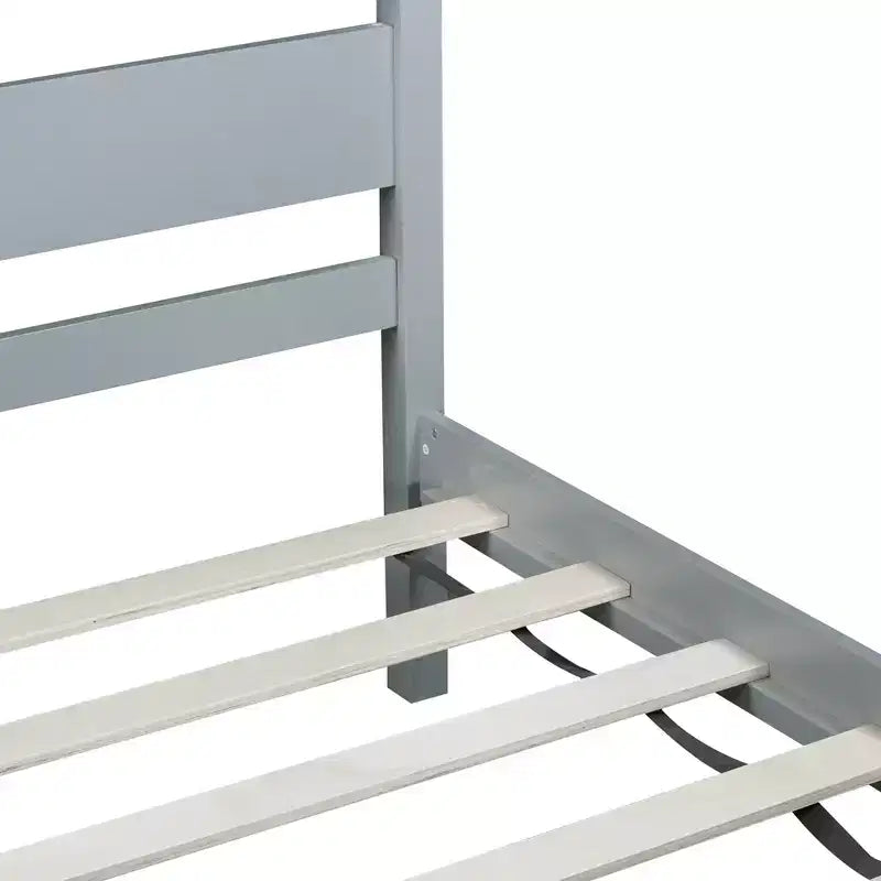 Letto singolo con testiera grigio