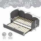 Divano letto Daybed Dry in velluto grigio, moderno, per soggiorno e cameretta bambini