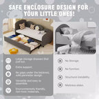 Divano letto Daybed Dry in velluto grigio, moderno, per soggiorno e cameretta bambini