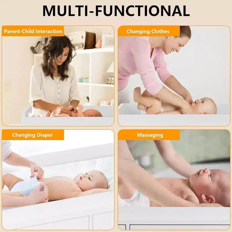 Comò Fasciatoio & Tavolo Fasciatoio - Contenitore Sicuro per Bambini a 6 Cassetti