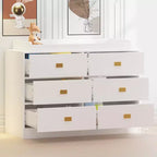 Comò Fasciatoio & Tavolo Fasciatoio - Contenitore Sicuro per Bambini a 6 Cassetti