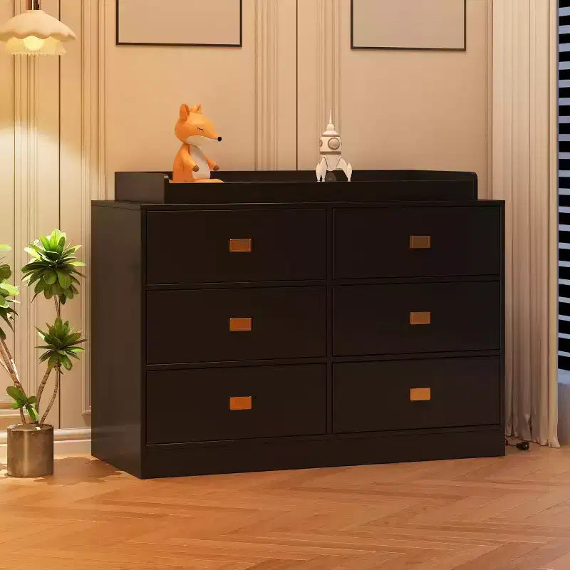 Comò Fasciatoio & Tavolo Fasciatoio - Contenitore Sicuro per Bambini a 6 Cassetti