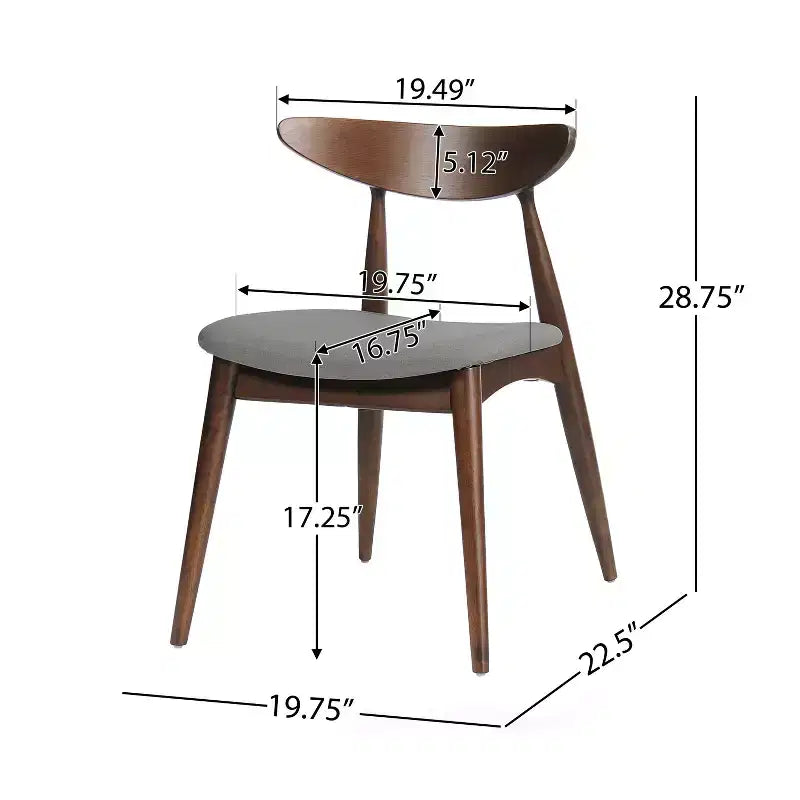 Set da pranzo Brevard in tessuto imbottito, design moderno di metà secolo, 5 pezzi