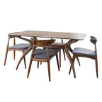 Set da pranzo Brevard in tessuto imbottito, design moderno di metà secolo, 5 pezzi