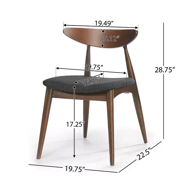 Set da pranzo Brevard in tessuto imbottito, design moderno di metà secolo, 5 pezzi