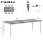Tavolo da Pranzo da 200 cm per 6-8 Persone, Grande Tavolo da Cucina Rettangolare con Robuste Gambe in Acciaio, Arredamento Industriale per Cucina e Sala da Pranzo con Angoli Arrotondati