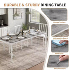 Tavolo da Pranzo da 200 cm per 6-8 Persone, Grande Tavolo da Cucina Rettangolare con Robuste Gambe in Acciaio, Arredamento Industriale per Cucina e Sala da Pranzo con Angoli Arrotondati