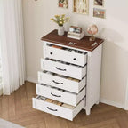 Comò alto a 5 cassetti, cassettiera verticale, comò moderno in legno da 41,3" per camera da letto, soggiorno, ingresso