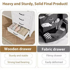 Comò alto a 5 cassetti, cassettiera verticale, comò moderno in legno da 41,3" per camera da letto, soggiorno, ingresso