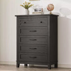 Comò alto a 5 cassetti, cassettiera verticale, comò moderno in legno da 41,3" per camera da letto, soggiorno, ingresso