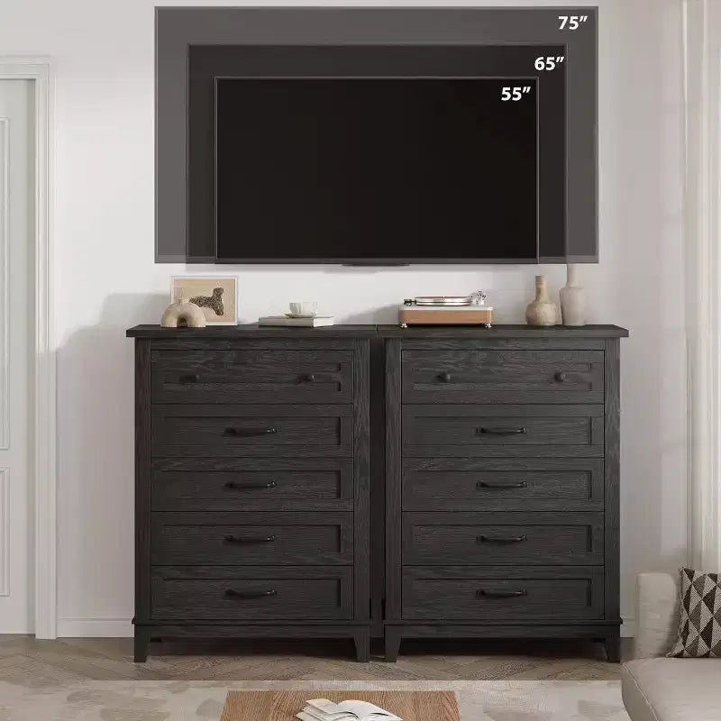 Comò alto a 5 cassetti, cassettiera verticale, comò moderno in legno da 41,3" per camera da letto, soggiorno, ingresso