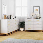 Cassettiera da camera da letto con 8 cassetti, comò mobile TV, grande cassettiera in legno per riporre e organizzare (bianco)