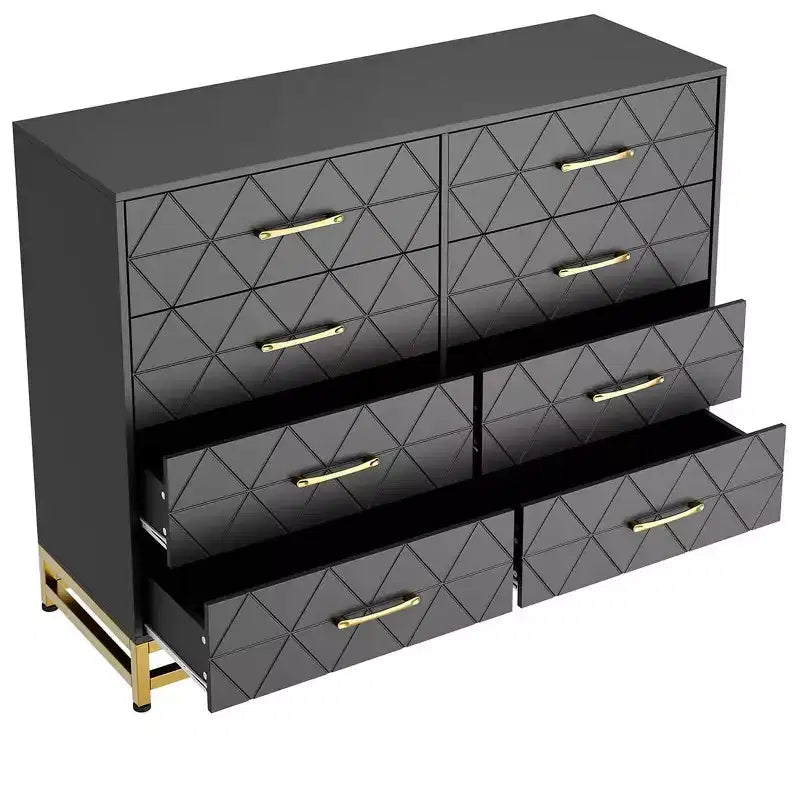 Cassettiera da camera da letto con 8 cassetti, comò mobile TV, grande cassettiera in legno per riporre e organizzare (bianco)