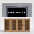 Credenza Mobile Contenitore 31x62x16 con 4 Ante e Vani Portaoggetti Organizer Multiuso per Cucina Soggiorno Marrone