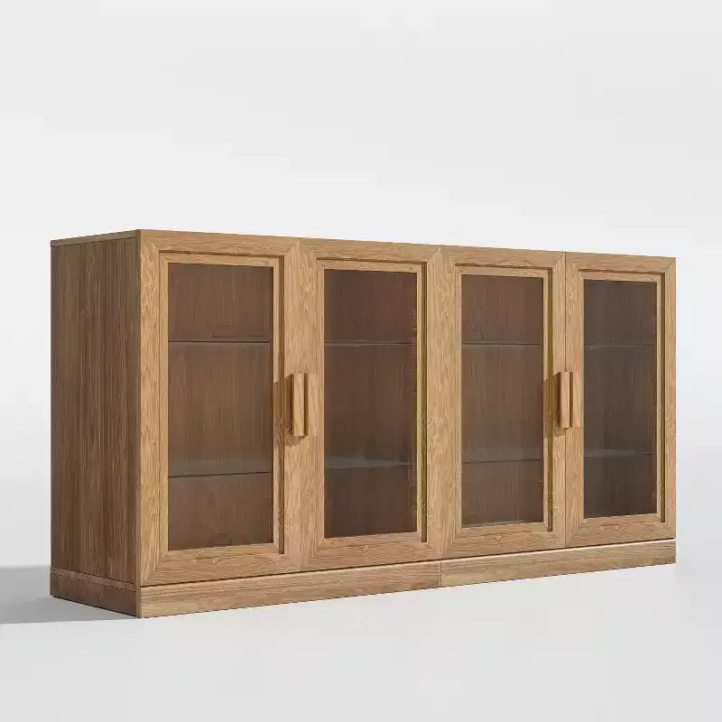 Credenza Mobile Contenitore 31x62x16 con 4 Ante e Vani Portaoggetti Organizer Multiuso per Cucina Soggiorno Marrone