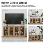 Credenza Mobile Contenitore 31x62x16 con 4 Ante e Vani Portaoggetti Organizer Multiuso per Cucina Soggiorno Marrone