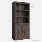 Libreria a 5 Ripiani, Libreria Stile Rustico con Armadietto, Libreria Alta 174,5 cm con Ante Contenitore, Libreria in Legno a 5 Ripiani per Ufficio Domestico