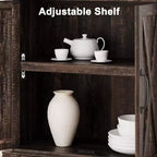 Libreria a 5 Ripiani, Libreria Stile Rustico con Armadietto, Libreria Alta 174,5 cm con Ante Contenitore, Libreria in Legno a 5 Ripiani per Ufficio Domestico