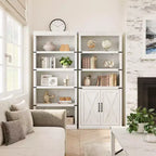 Libreria a 5 Ripiani, Libreria Stile Rustico con Armadietto, Libreria Alta 174,5 cm con Ante Contenitore, Libreria in Legno a 5 Ripiani per Ufficio Domestico