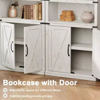 Libreria a 5 Ripiani, Libreria Stile Rustico con Armadietto, Libreria Alta 174,5 cm con Ante Contenitore, Libreria in Legno a 5 Ripiani per Ufficio Domestico