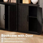Libreria a 5 Ripiani, Libreria Stile Rustico con Armadietto, Libreria Alta 174,5 cm con Ante Contenitore, Libreria in Legno a 5 Ripiani per Ufficio Domestico