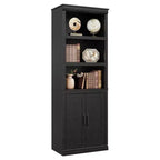 Libreria a 5 Ripiani, Libreria Stile Rustico con Armadietto, Libreria Alta 174,5 cm con Ante Contenitore, Libreria in Legno a 5 Ripiani per Ufficio Domestico