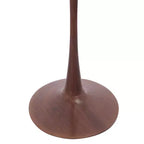 Tavolo da pranzo rotondo Bristol, piano in MDF con base a piedistallo in acciaio e legno di noce, tavolo d'accento moderno per cucina e sala da pranzo per piccoli spazi