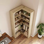 Libreria alta 180 cm, libreria industriale a 6 ripiani con struttura in metallo resistente, scaffali portaoggetti in stile rustico