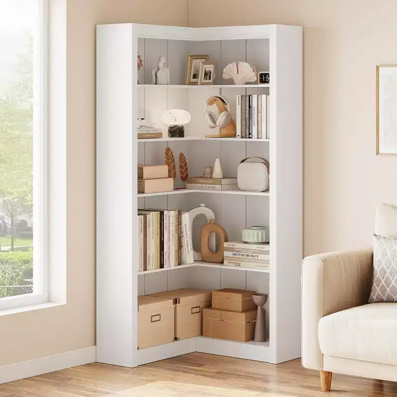 Libreria alta 180 cm, libreria industriale a 6 ripiani con struttura in metallo resistente, scaffali portaoggetti in stile rustico
