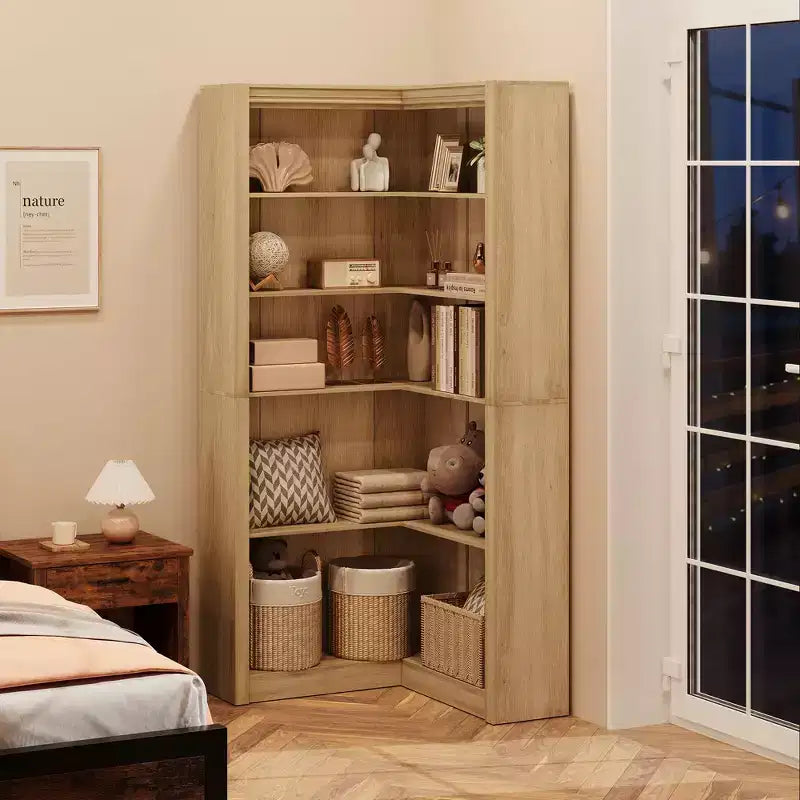 Libreria alta 180 cm, libreria industriale a 6 ripiani con struttura in metallo resistente, scaffali portaoggetti in stile rustico