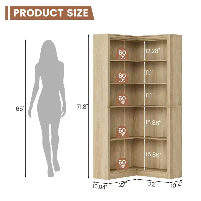 Libreria alta 180 cm, libreria industriale a 6 ripiani con struttura in metallo resistente, scaffali portaoggetti in stile rustico