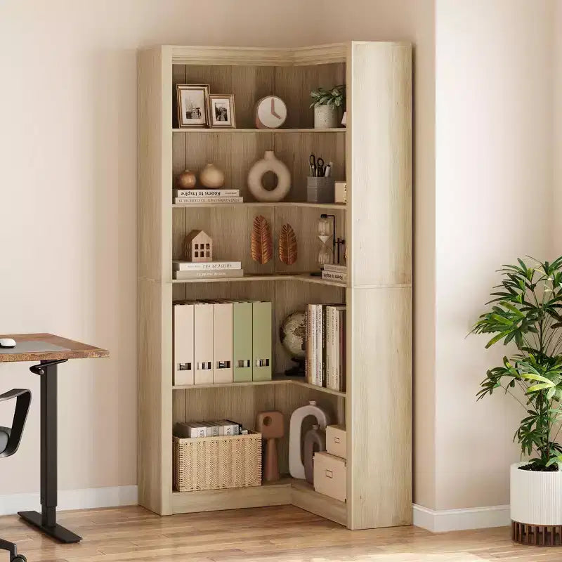Libreria alta 180 cm, libreria industriale a 6 ripiani con struttura in metallo resistente, scaffali portaoggetti in stile rustico