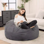 Poltrona Sacco in Schiuma da 120 cm Morbida con Rivestimento Rimovibile Comoda per Adulti Bambini Soggiorno Camera da Letto Dormitorio