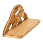 Mensola a muro in MDF e legno con archi, Naturale