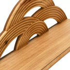 Mensola a muro in MDF e legno con archi, Naturale